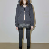 SCULPTOR 2511 Beaded Saint Hoodie Zip-Up Dirty Charcoal