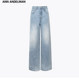 ANN ANDELMAN 2506 高腰直筒微破坏牛仔裤