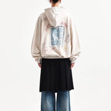 MATIN KIM 2604 VINTAGE WASHED GRAFFITI HOODY ZIP UP