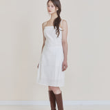 NOT YOUR ROSE 2601 Lace frill midi dress (Ivory)
