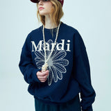 MARDI MERCREDI 2511 SWEATSHIRT FLOWERMARDI NEEDLEWORK_NAVY CREAM