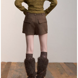 VIA PITTI 2512 不规则铆钉百搭短裤