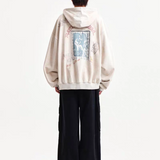 MATIN KIM 2604 VINTAGE WASHED GRAFFITI HOODY ZIP UP