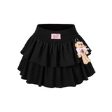 13DE MARZO | 2510 RONRON Bear Ruffle Skort Black