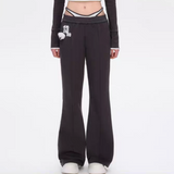 13DE MARZO | 2507 Faux Two-Piece Vintage Sweat Pants Dark Grey