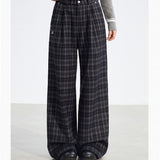MacyMccoy 2512 加绒格子阔腿裤