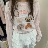 KOREAN COLLECTION 2504 卡通狗狗印花长袖