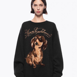 ANN ANDELMAN 2512 腊肠狗套头毛衣