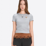 13DE MARZO | 2603 Mini Logo Tight Tee Grey