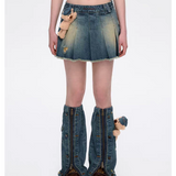 13DE MARZO | 2509 Denim Frayed Skirt