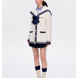 13DE MARZO | 2510 Sailor Knitted Cardigan White