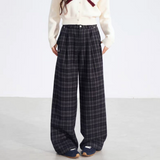 MacyMccoy 2512 加绒格子阔腿裤