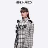13DE MARZO | 2509 Panda Bear Checkered Shirt