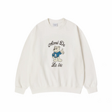 ADLV 2511 可爱站立欢迎小熊圆领卫衣 白