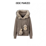 13DE MARZO | 2610 Pom-pom Bear Fur Collar Knit Sweater