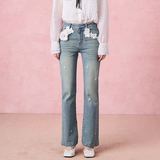 DIANA VEVINA 2512 花朵钉珠喇叭牛仔裤