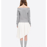 13DE MARZO | 2606 Off-Shoulder Sparkle Waffle-Knit Top