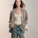 VIA PITTI 2601 渐变环保皮草毛绒外套