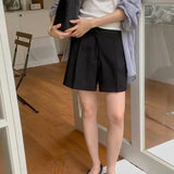 KOREAN COLLECTION 2509 高腰宽松休闲短裤 黑/白