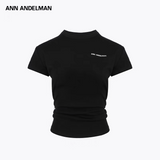 ANN ANDELMAN 2507 叠褶短袖修身Tee 黑