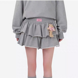 13DE MARZO | 2510 RONRON Bear Ruffle Skort Grey