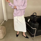 KOREAN COLLECTION 2504 纯色气质百搭系带衬衫