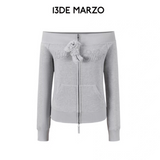 13DE MARZO | 2606 Off-Shoulder Sparkle Waffle-Knit Top