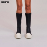 SMFK 2512 流浪皮质高筒靴 黑白