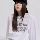 ADLV 2509 跳舞小熊印花长袖T恤 白