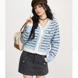 MacyMccoy 2510 假两件条纹拼接毛衣