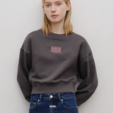 MARITHE 2511 经典LOGO圆领无帽卫衣 炭黑