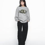 ADLV 2510 拼接刺绣圆领套头卫衣 灰