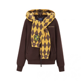 13DE MARZO | 2511 Harry Potter Hogwarts Four Houses Bear Zipper Hoodie Brown