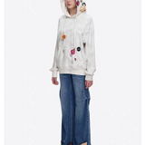 13DE MARZO | 2509 Badge Retro Hoodie White