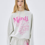 MARDI MERCREDI 2601 SWEATSHIRT TRIPLE FLOWER_OATMEAL PINK