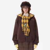 13DE MARZO | 2511 Harry Potter Hogwarts Four Houses Bear Zipper Hoodie Brown