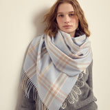 MARDI MERCREDI 2511 WOOL MUFFLER CHECK BLUE