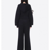 13DE MARZO | 2602 Deconstructed Wide-Leg Sweatpants Black