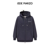 13DE MARZO | 2604 Shine Logo Zip Hoodie Royal Blue