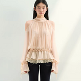 VIA PITTI 2608 设计感水钻网纱飘逸长袖
