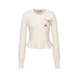 13DE MARZO | 2510 RONRON Bear Ribbon Cardigan Beige