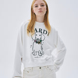 MARDI MERCREDI 2510 SWEATSHIRT RAGLAN SWING THE TAIL DDANJI FLOWER NECKLACE MULTICOLOR_WHITE TANGERINE