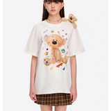 13DE MARZO | 2506 Bear Stickers T-shirt White