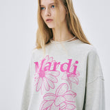 MARDI MERCREDI 2601 SWEATSHIRT TRIPLE FLOWER_OATMEAL PINK