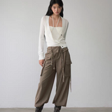 VIA PITTI 2509 抹胸麻花挂脖针织上衣