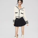 MacyMccoy 2511 水貂绒拼接毛衣 米白