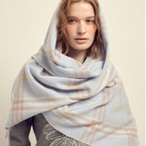 MARDI MERCREDI 2511 WOOL MUFFLER CHECK BLUE