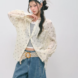 SOMESOWE 2604 氛围好褶皱波点衬衫