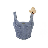 13DE MARZO | 2510 Bear Curved Denim Vest