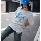 ADLV 2510 复古美式印花短袖 浅灰